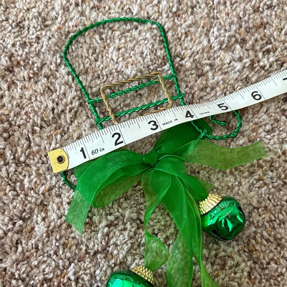 Festive Green and Gold Garland with Bells